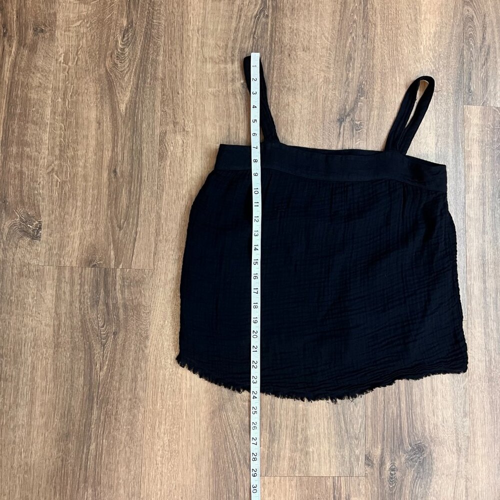 Michael Stars Tamara Crinkle Gazue Tank Top Black Sz XS - Picture 9 of 12